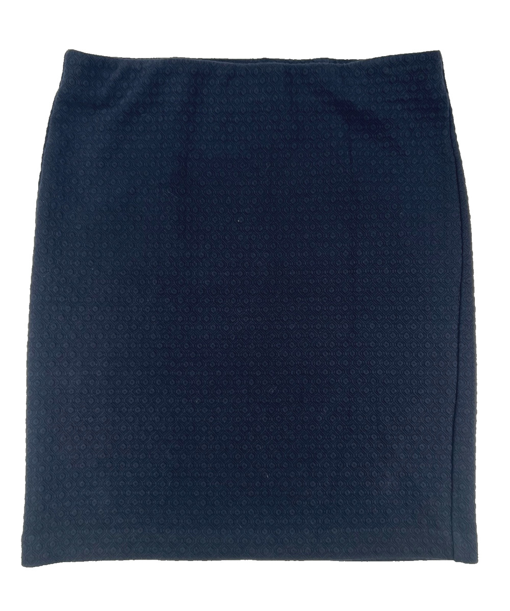 Ann Taylor Pencil Skirt in Navy Diamond Pattern (Size S Petite)